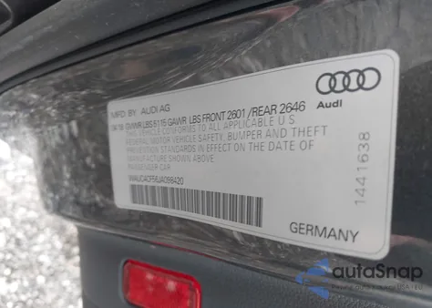 2018 Audi S5 3.0T Premium Plus z USA, uszkodzony, nr VIN WAUC4CF56JA098420